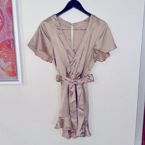 Show Me Your Mumu - Say I Do romper - large - champagne Luxe satin pajamas NWOT - Picture 12 of 16